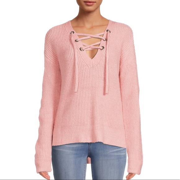 Lace Up Sweater for Juniors - Picture 1 of 5